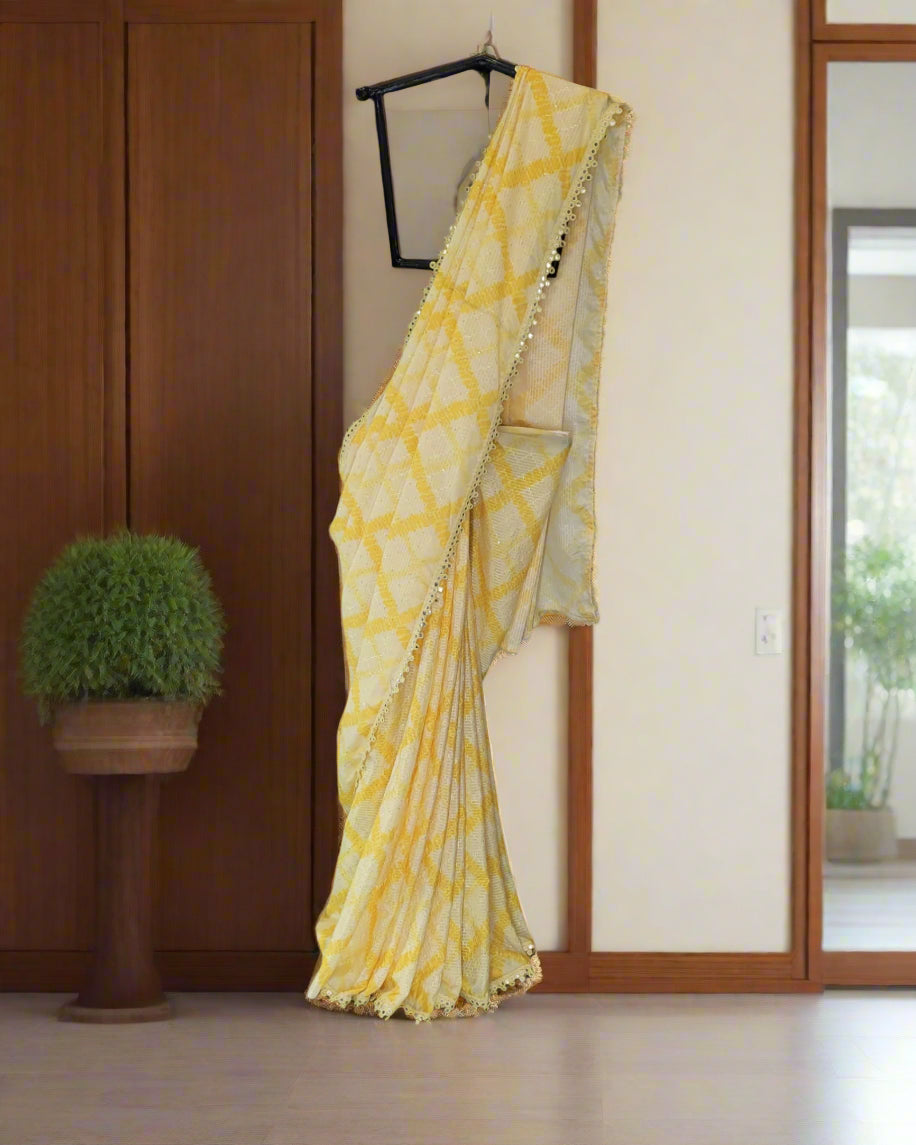 Yellow Anita Chinnon Saree