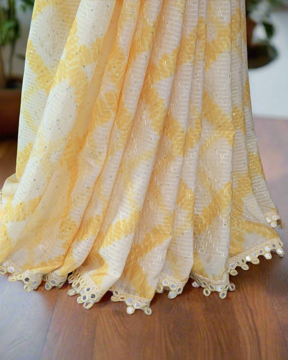 Yellow Anita Chinnon Saree