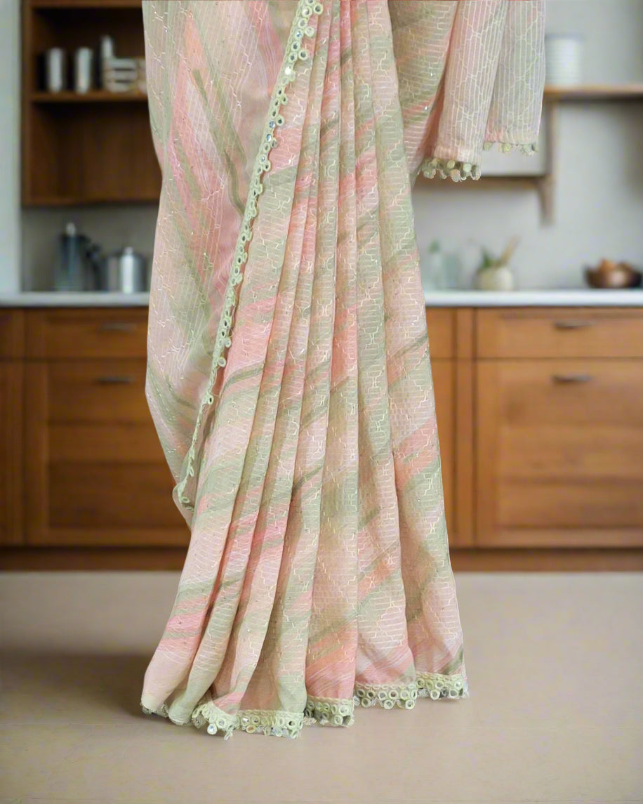 Multicolor Anita Chinnon Saree