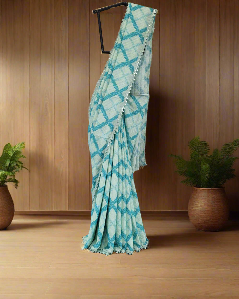 Blue Anita Chinnon Saree