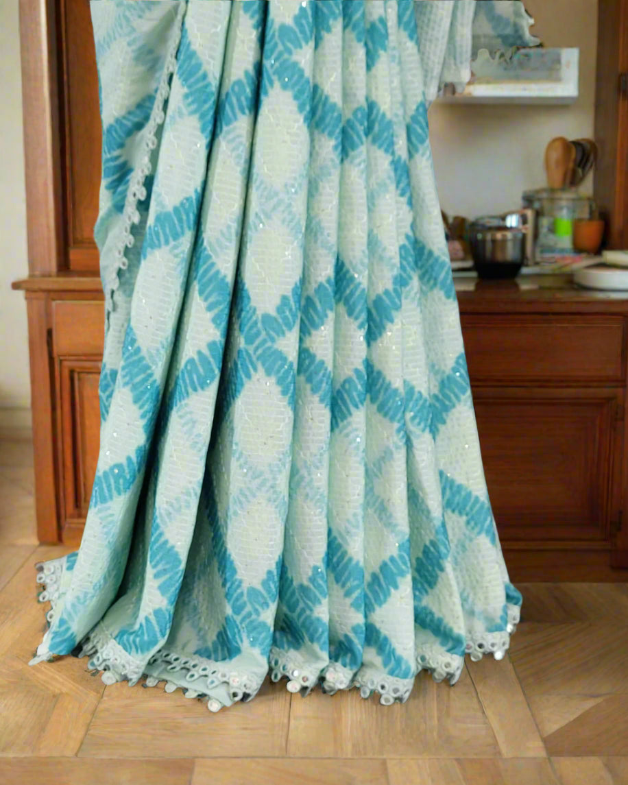 Blue Anita Chinnon Saree
