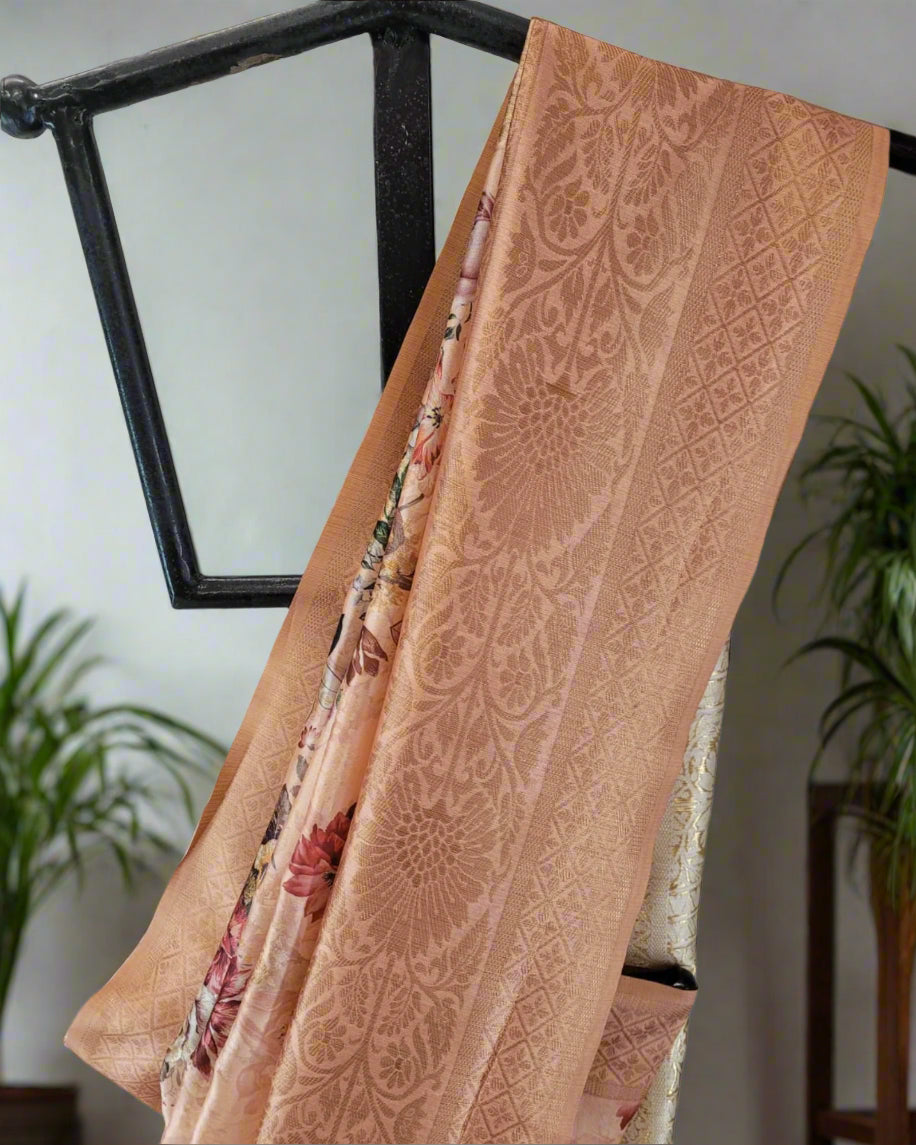 Peach Amrita Viscose Saree