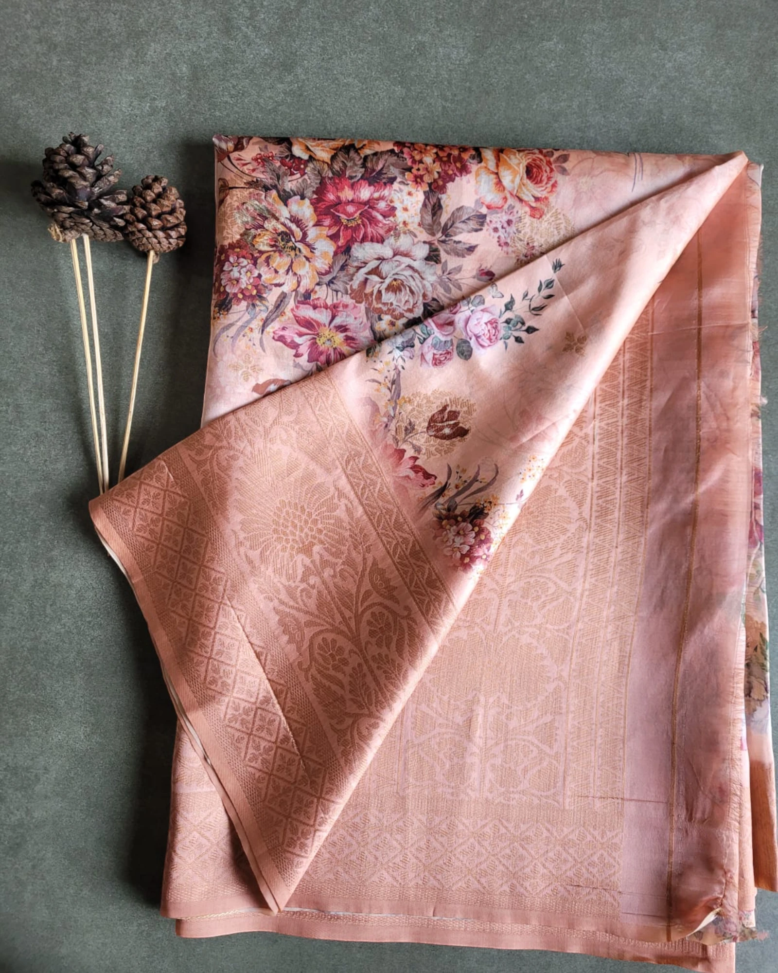 Peach Amrita Viscose Saree