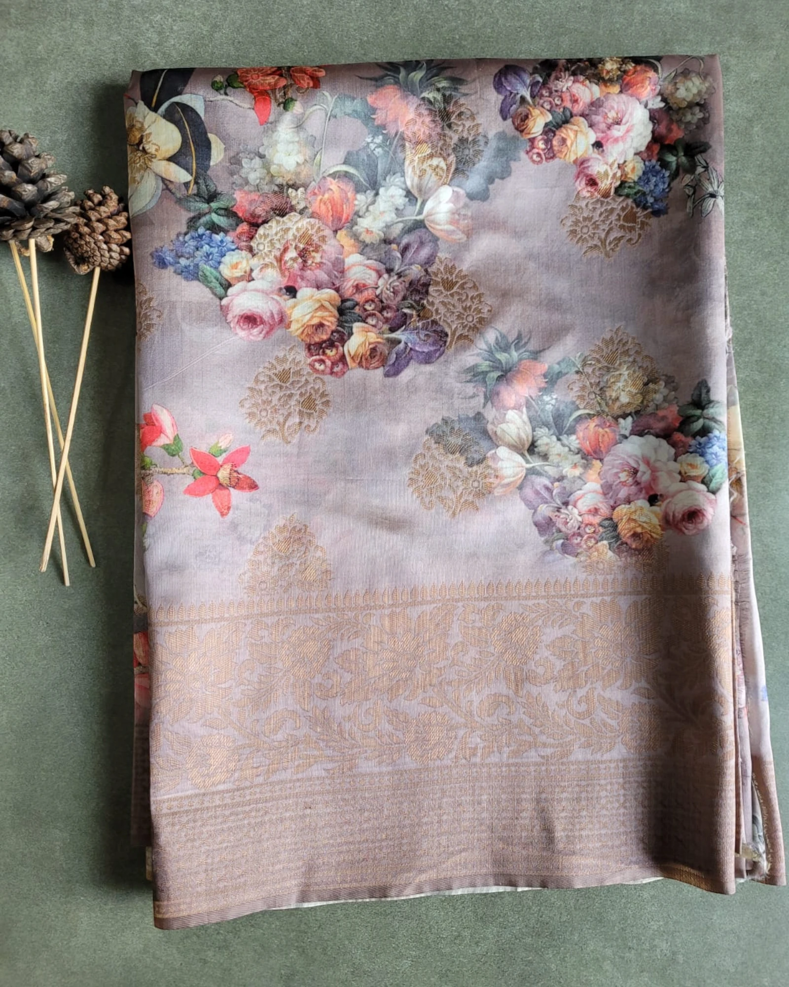 Grey Amrita Viscose Saree