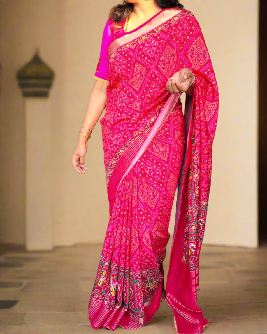 Red Smita Muslin Saree