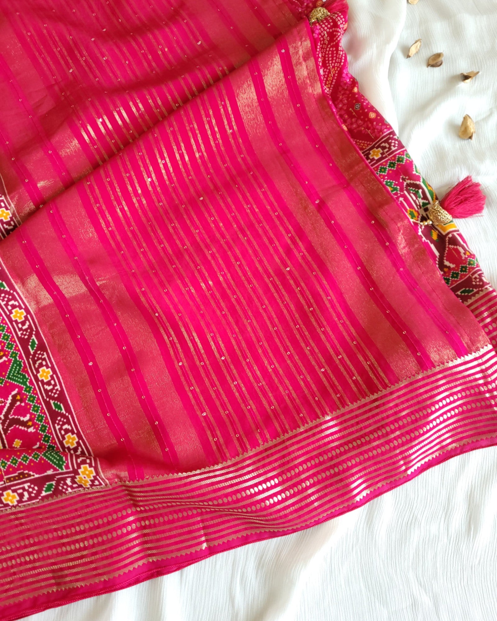Red Smita Muslin Saree