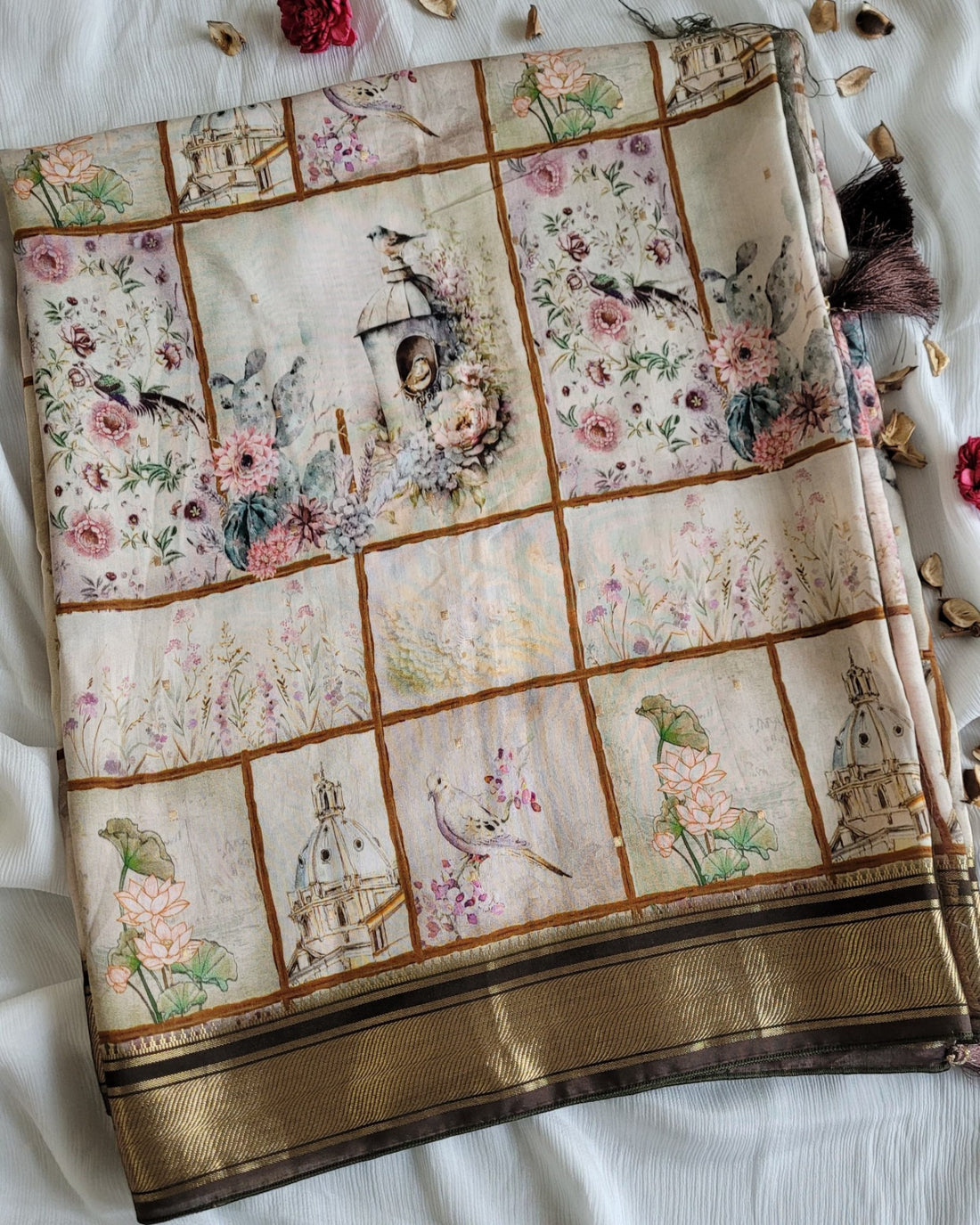 Offwhite Smita Muslin Saree