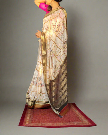 Offwhite Smita Muslin Saree