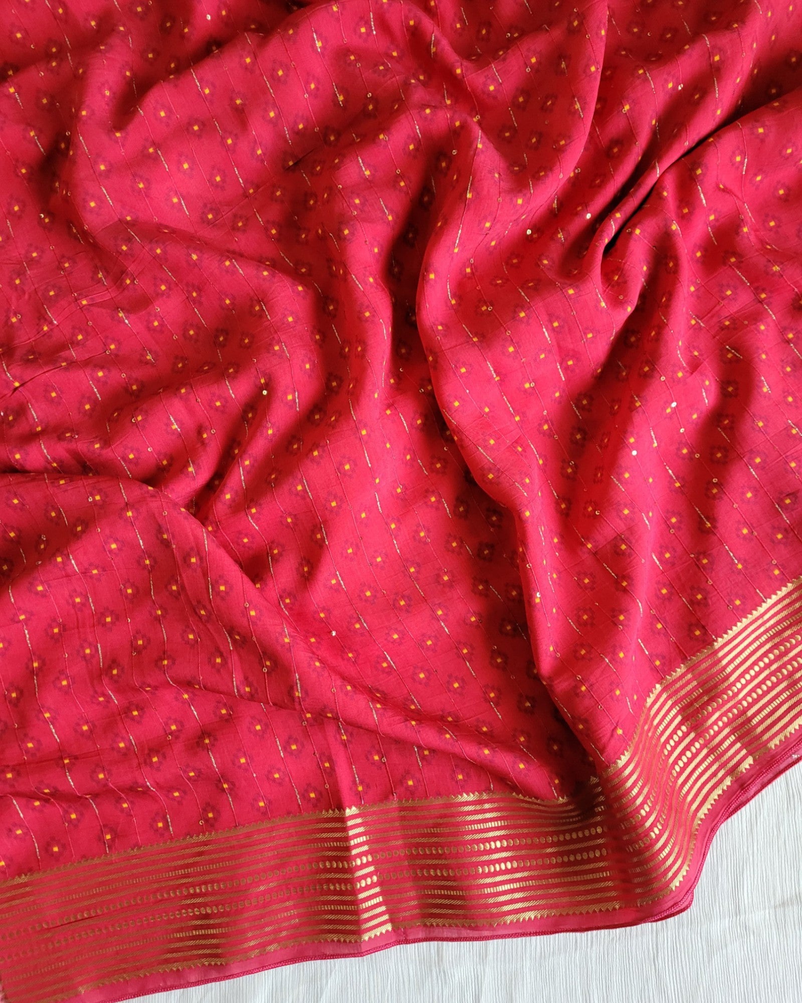 White Smita Muslin Saree