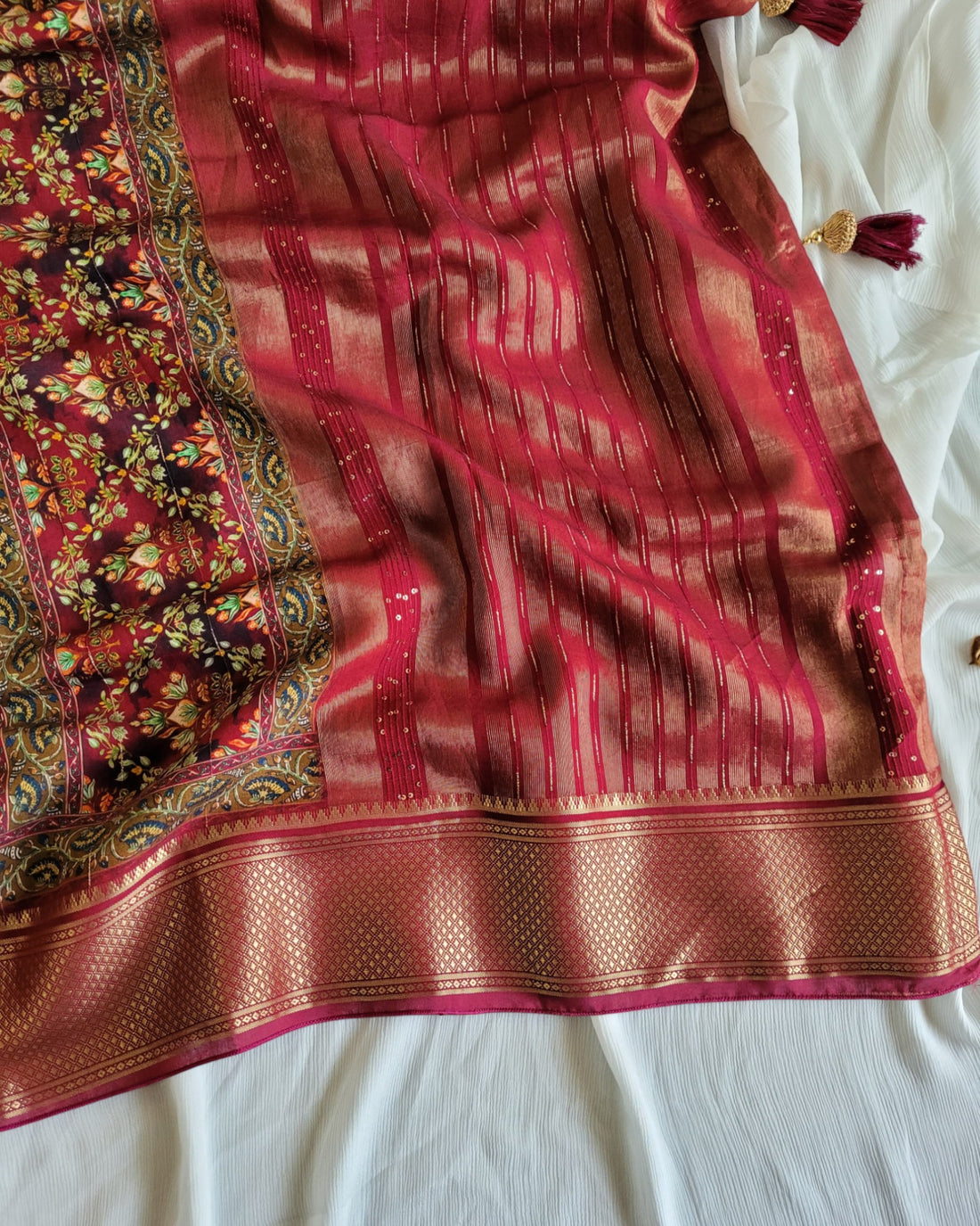 Olive Smita Muslin Saree