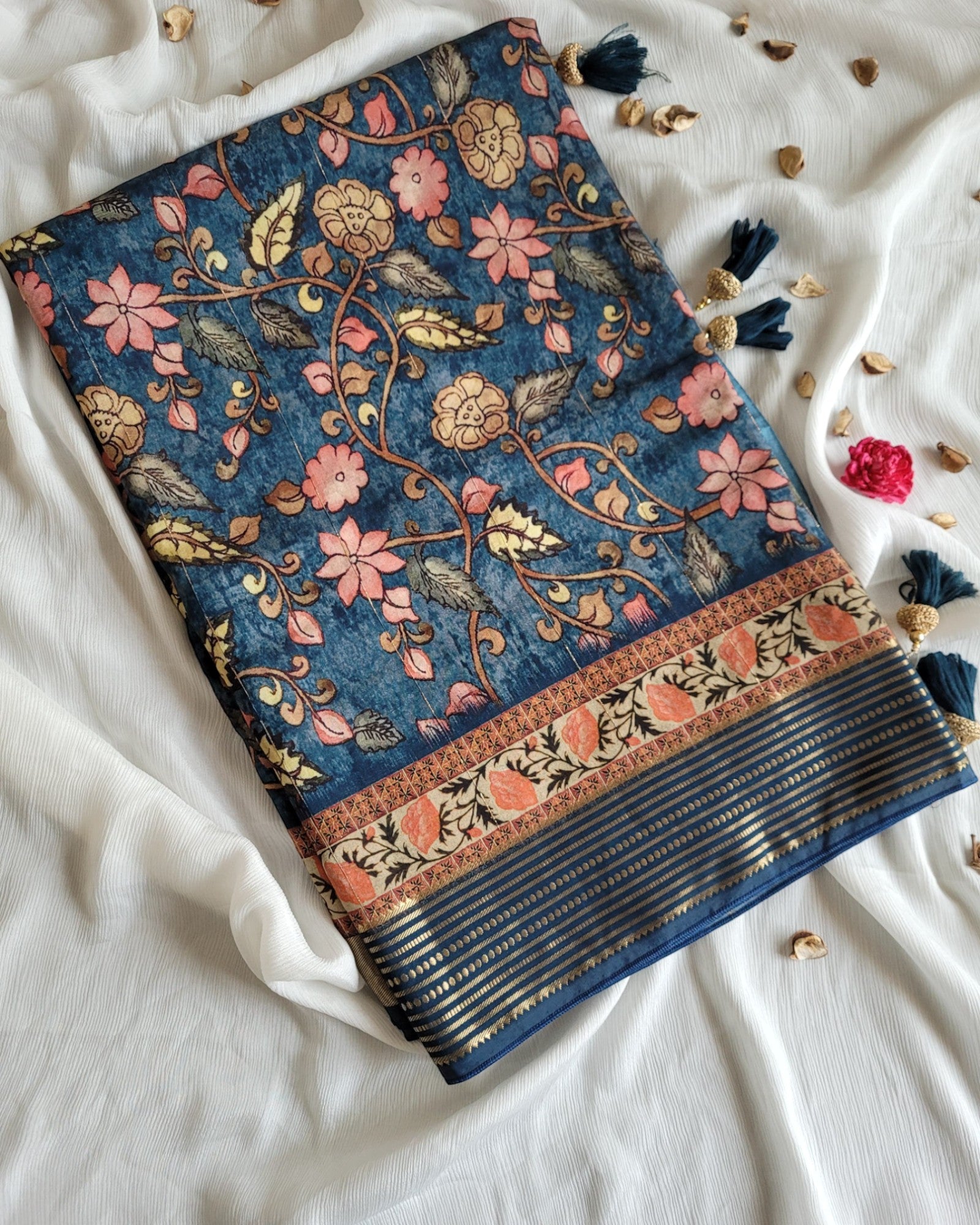 Blue Smita Muslin Saree
