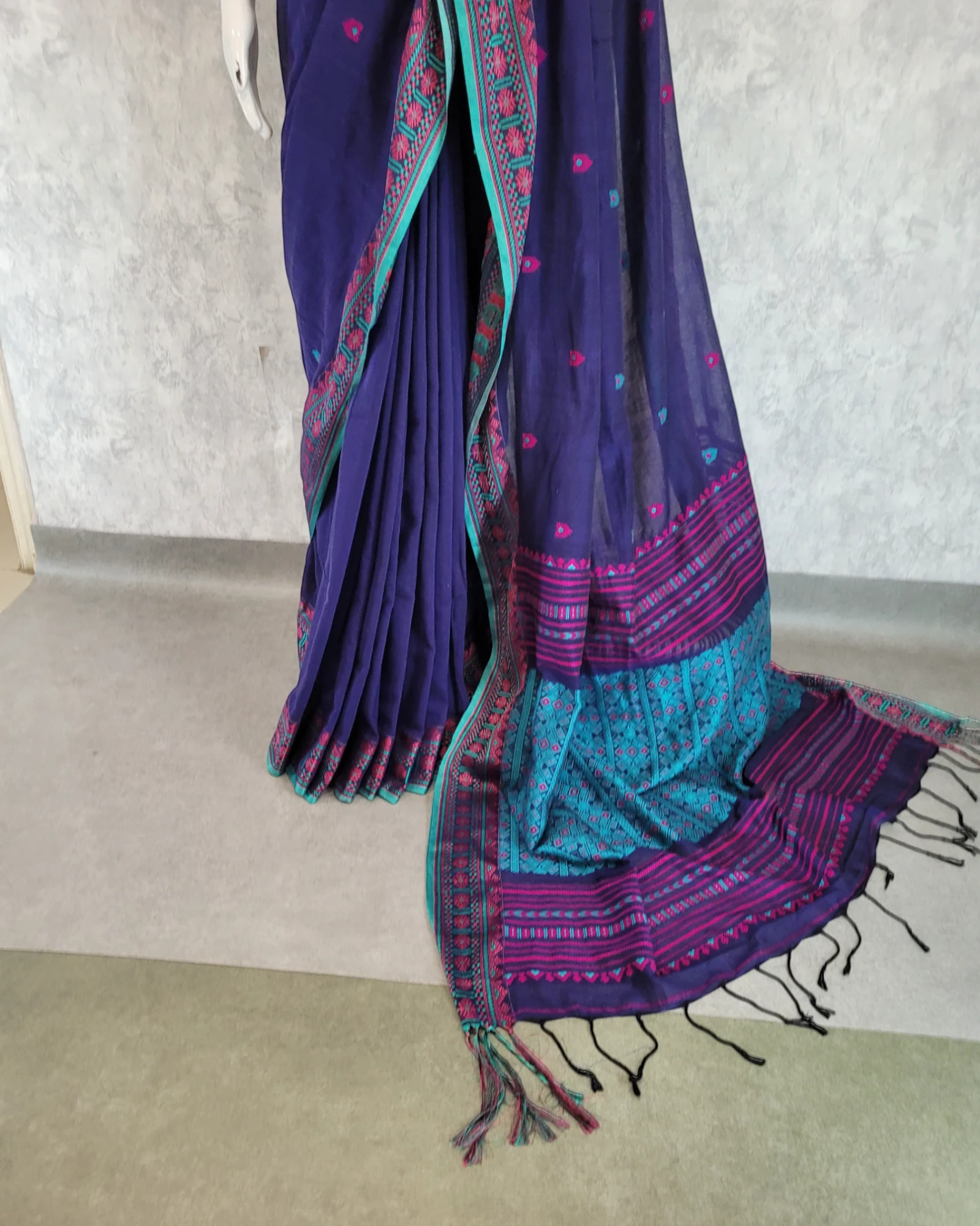 Blue Rhytmn Cotton Saree