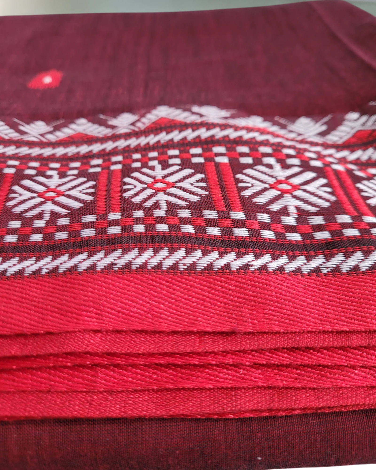 Red Rhytmn Cotton Saree