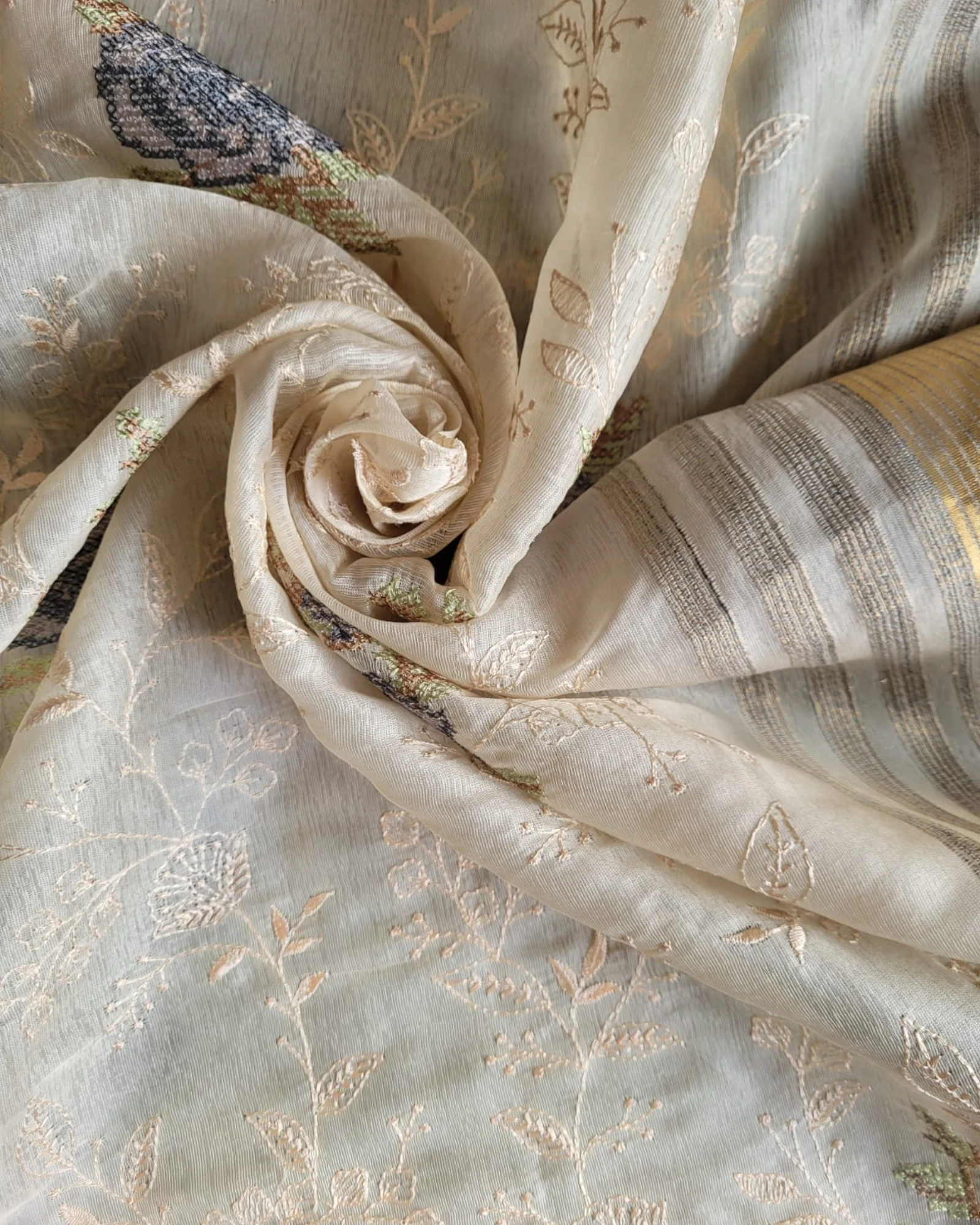 White Antara Net Saree