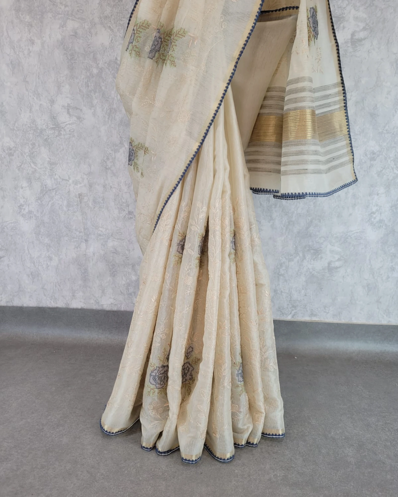 White Antara Net Saree