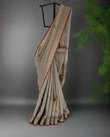 Slate Anika Linen Saree