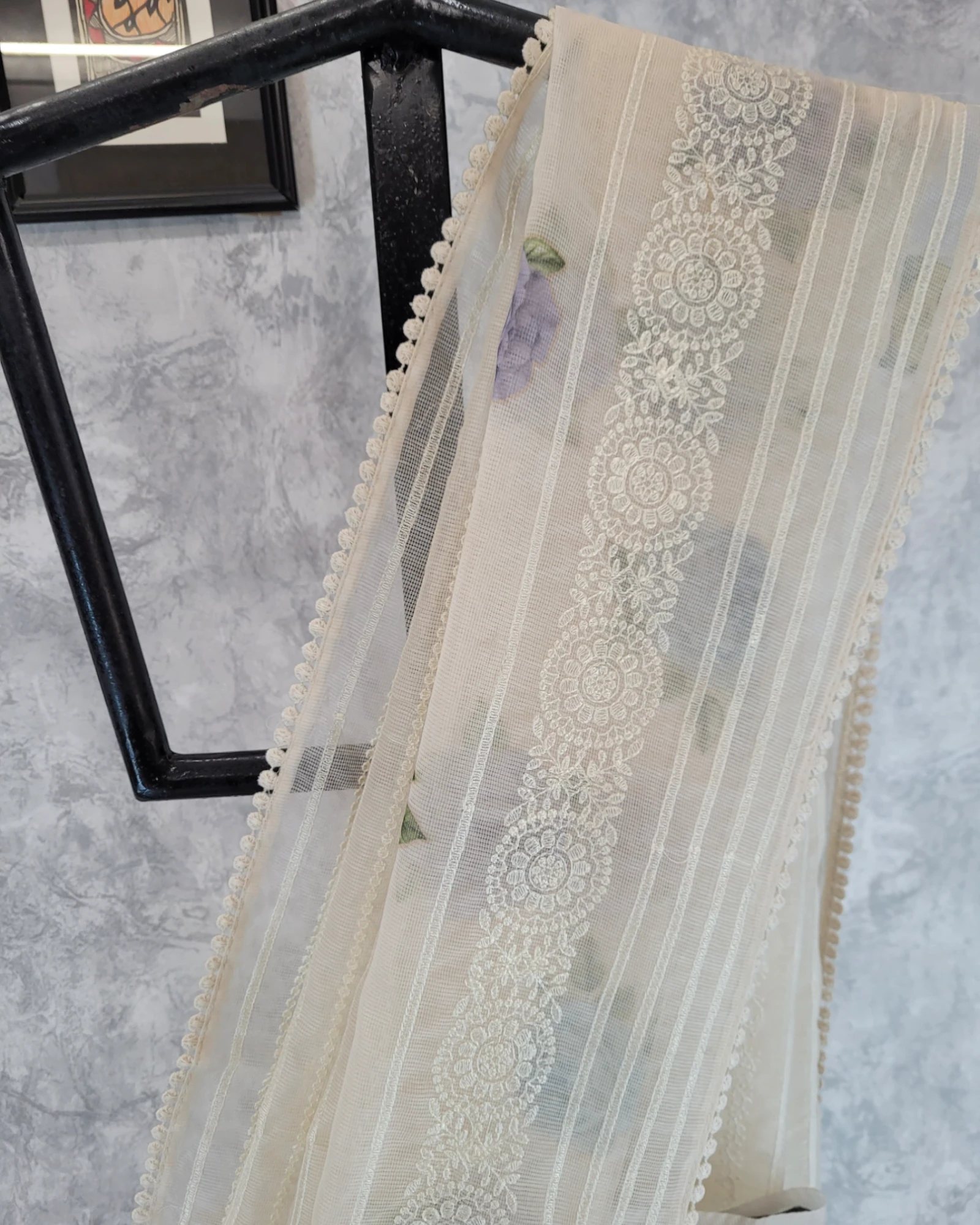 Cream Antara Net Saree