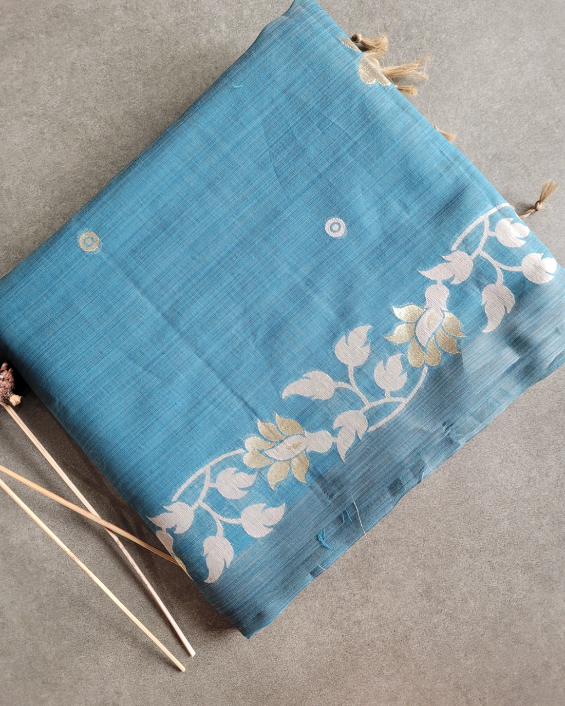 Teal Isha3 Cotton saree