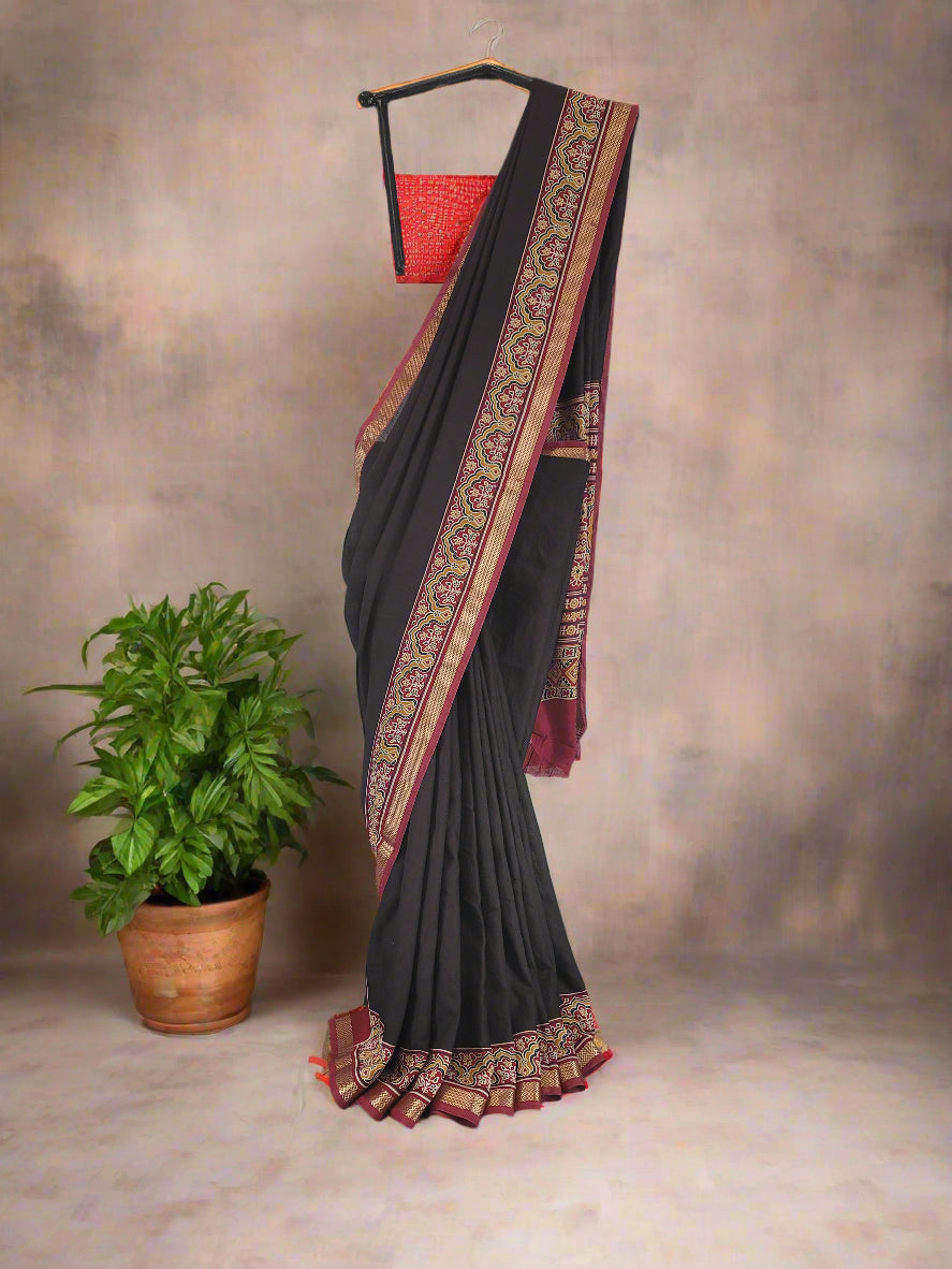 Black Krupa Mul saree