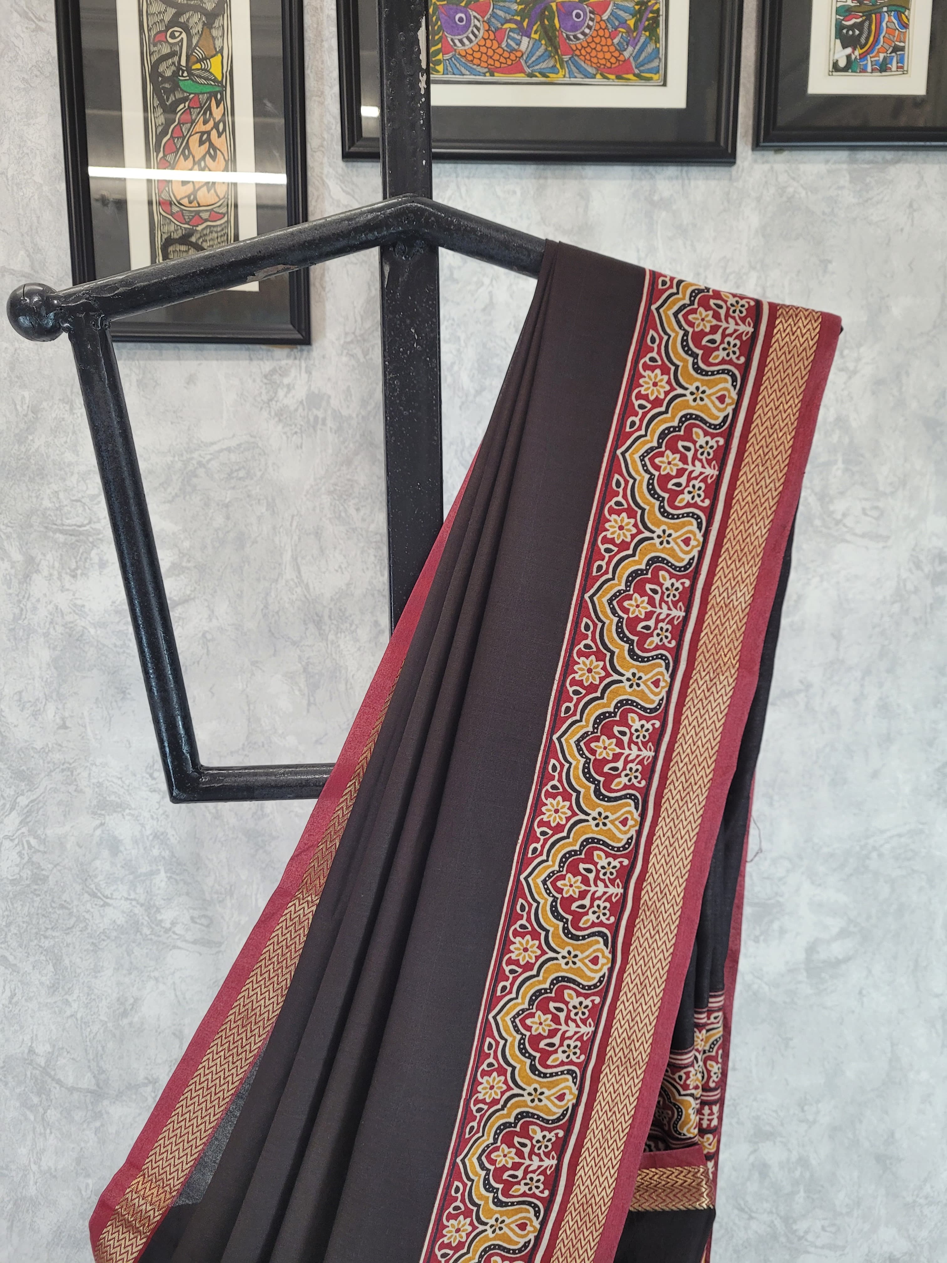 Black Krupa Mul saree