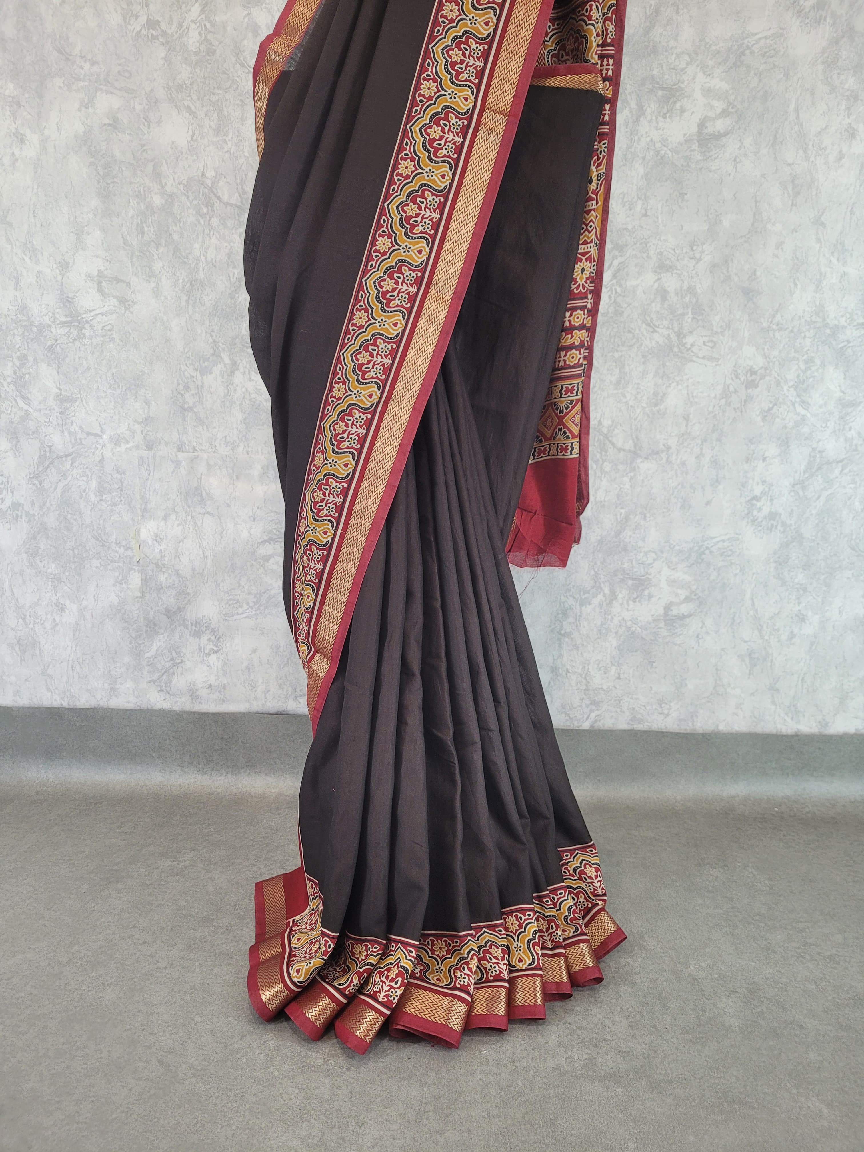 Black Krupa Mul saree