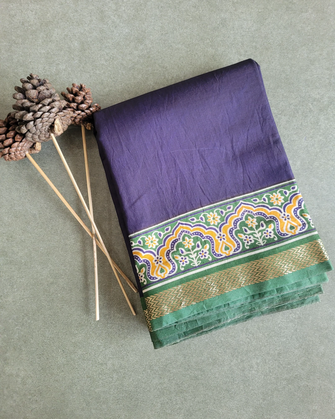 Blue Krupa Mul saree