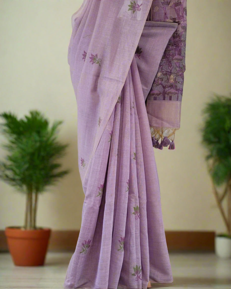 Purple Isha3 Cotton saree