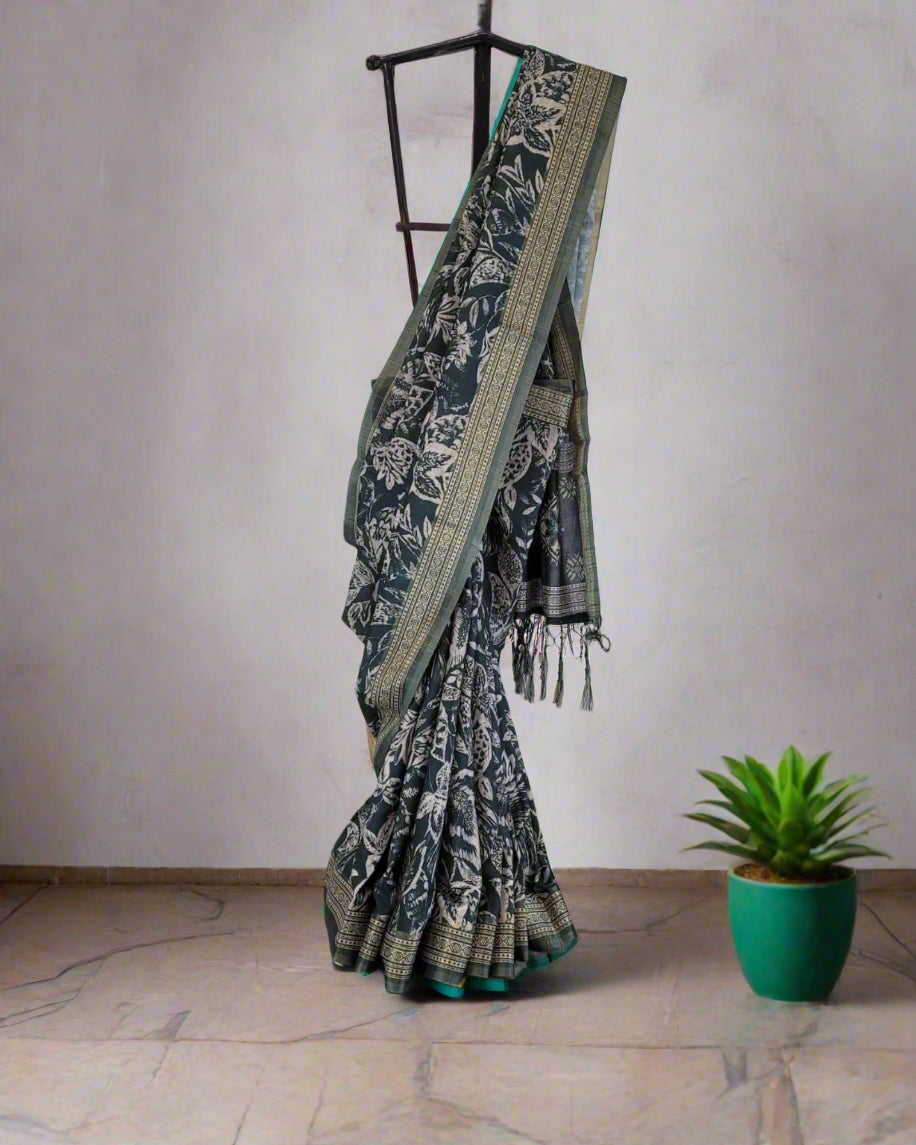 Green Kriti Tussar saree