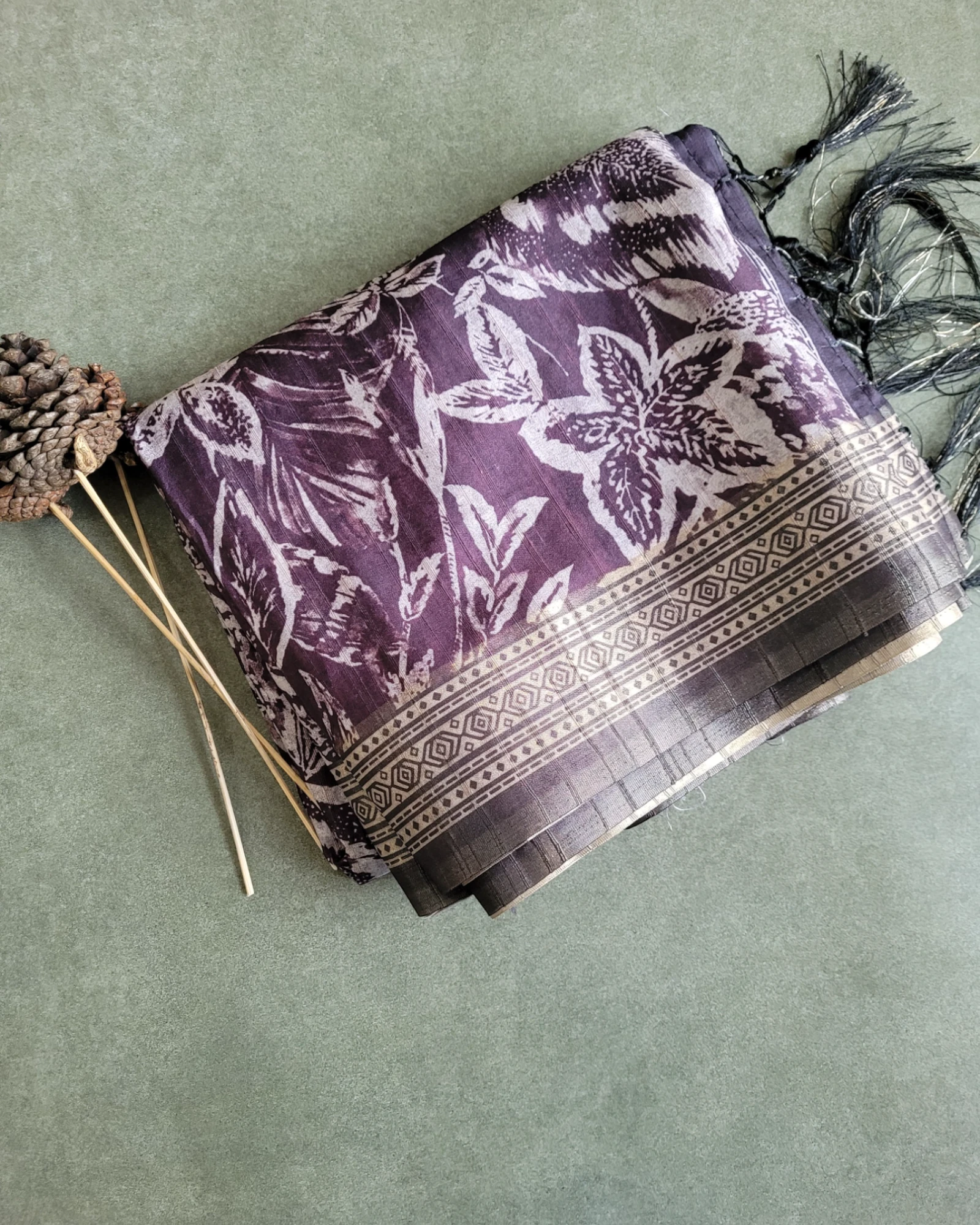 Maroon Kriti Tussar saree