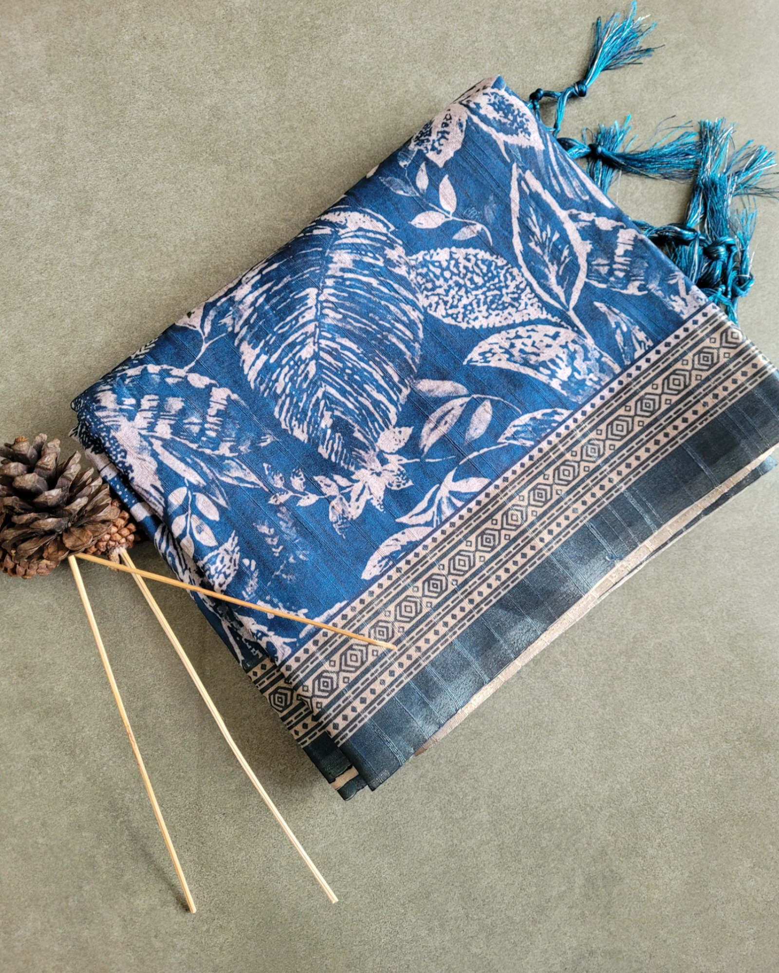 Blue Kriti Tussar saree