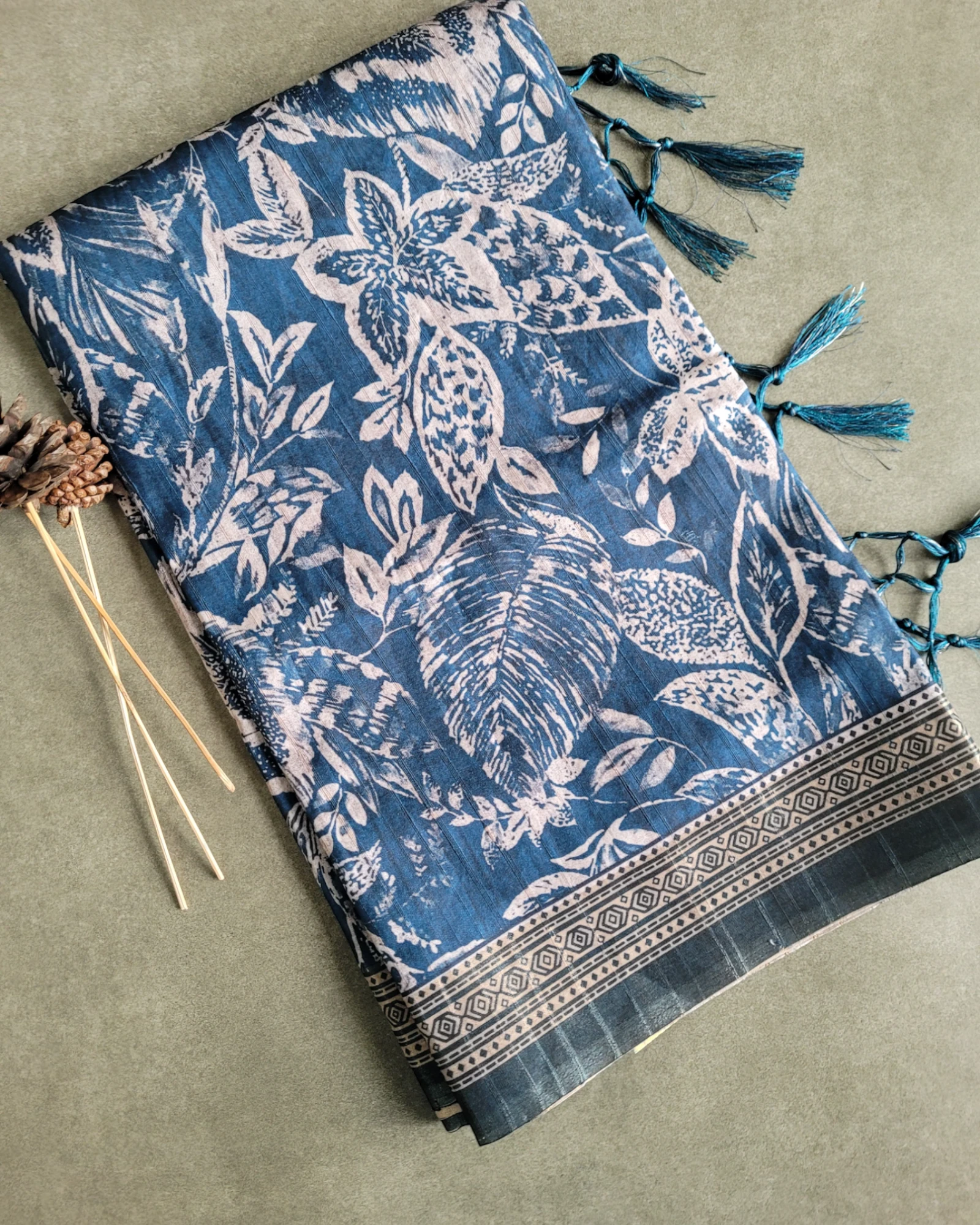 Blue Kriti Tussar saree