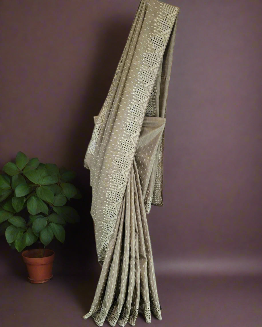 Grey2 Mahi Tussar Saree
