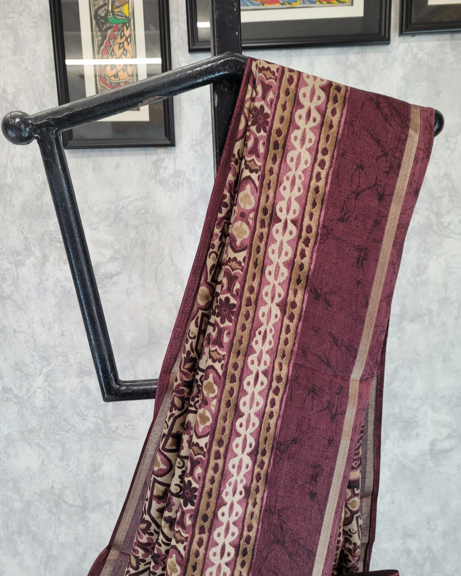 Carmine Krisha Synthetic saree