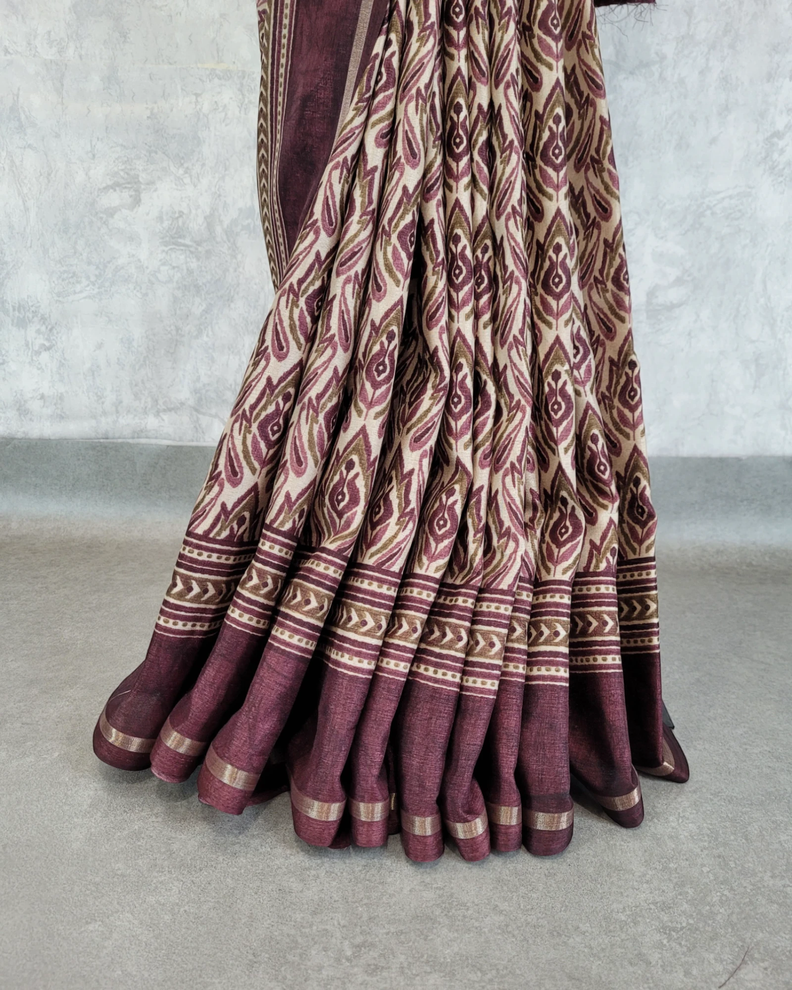 Maroon Krisha Synthetic saree