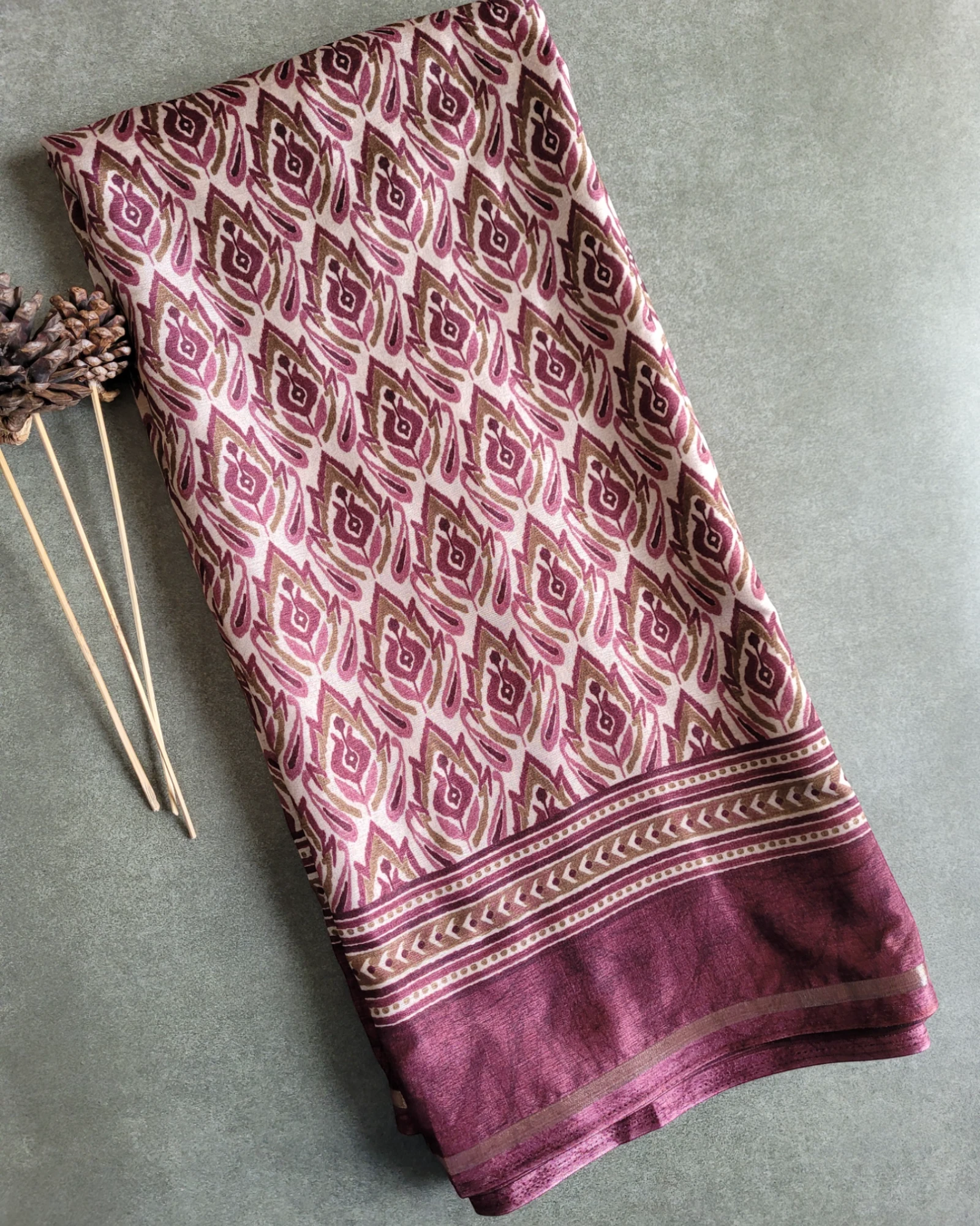 Maroon Krisha Synthetic saree