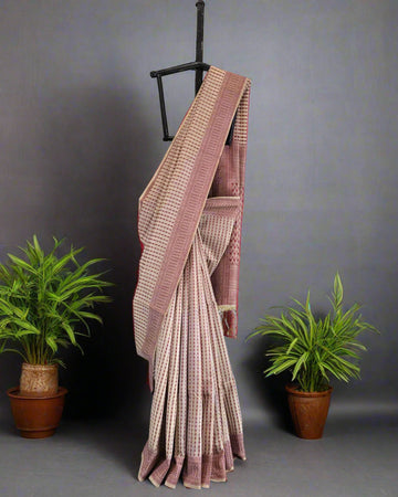 Maroon Zodha Cotton saree