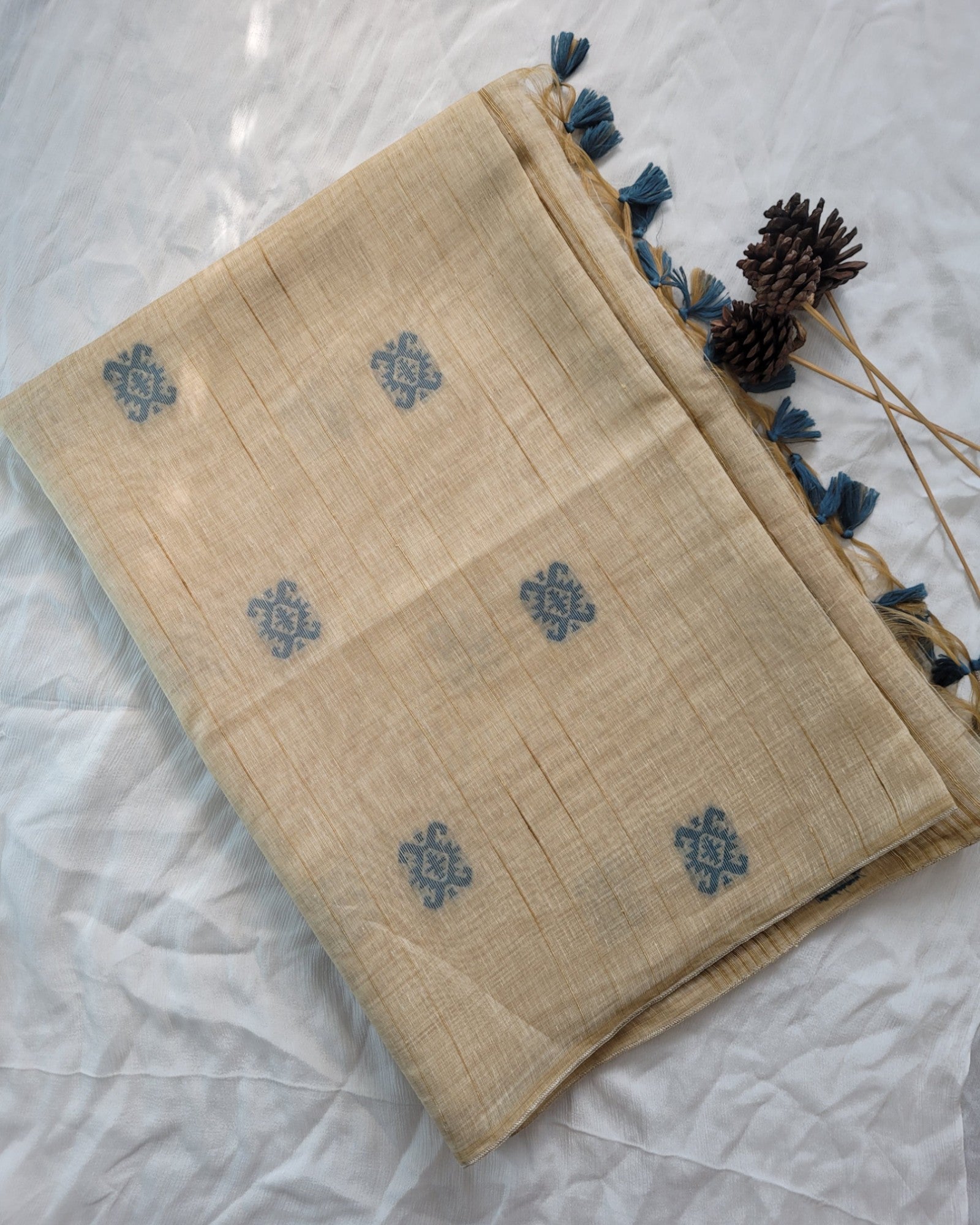 Blue Shreya2 Tussar saree