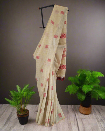 Red Shreya2 Tussar Saree