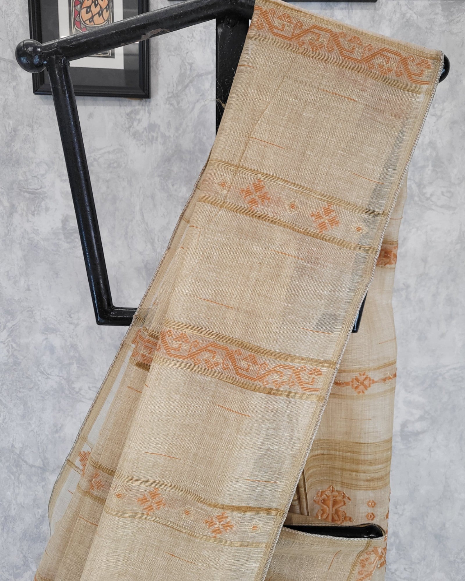 Orange Shreya Tussar saree