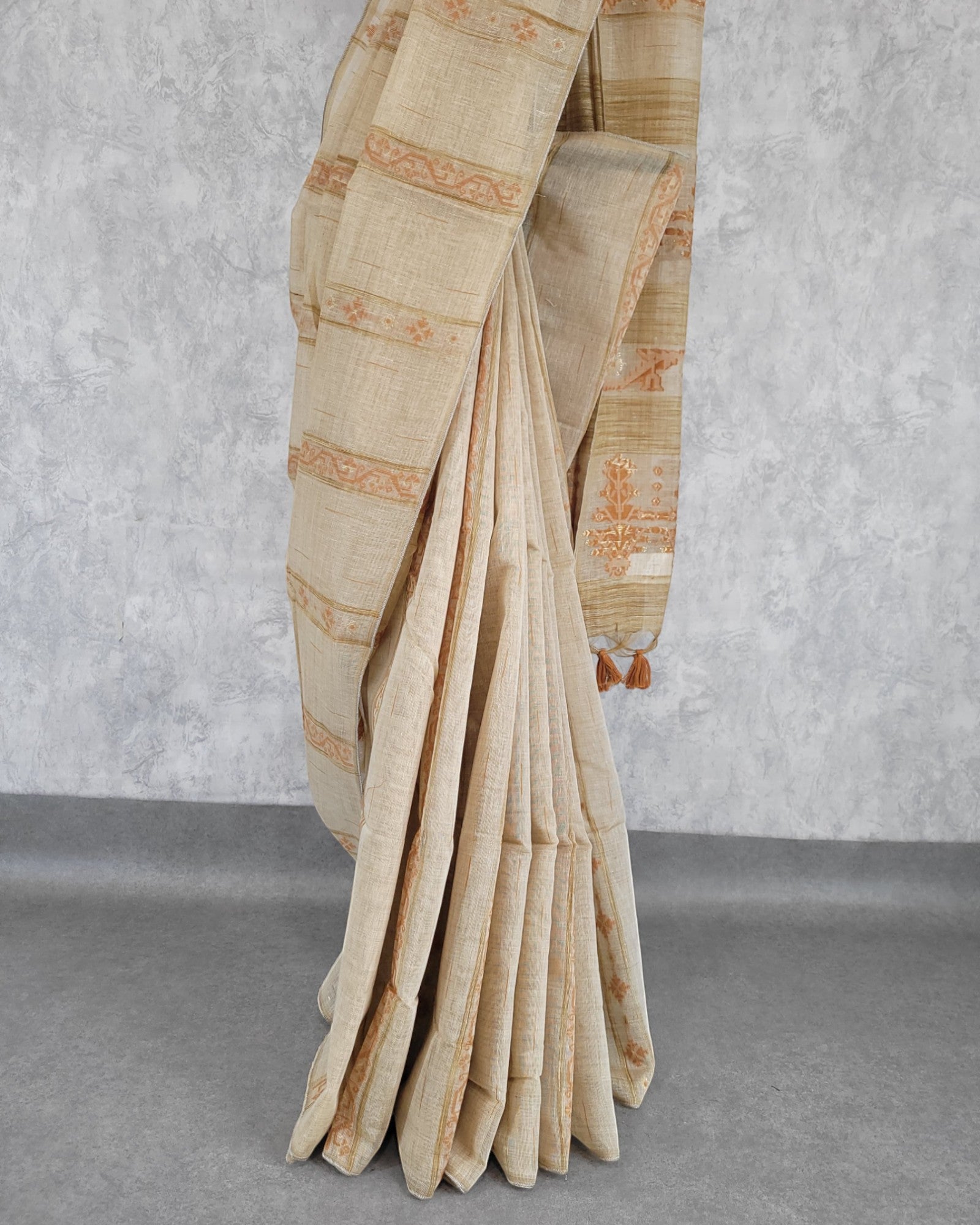 Orange Shreya Tussar saree