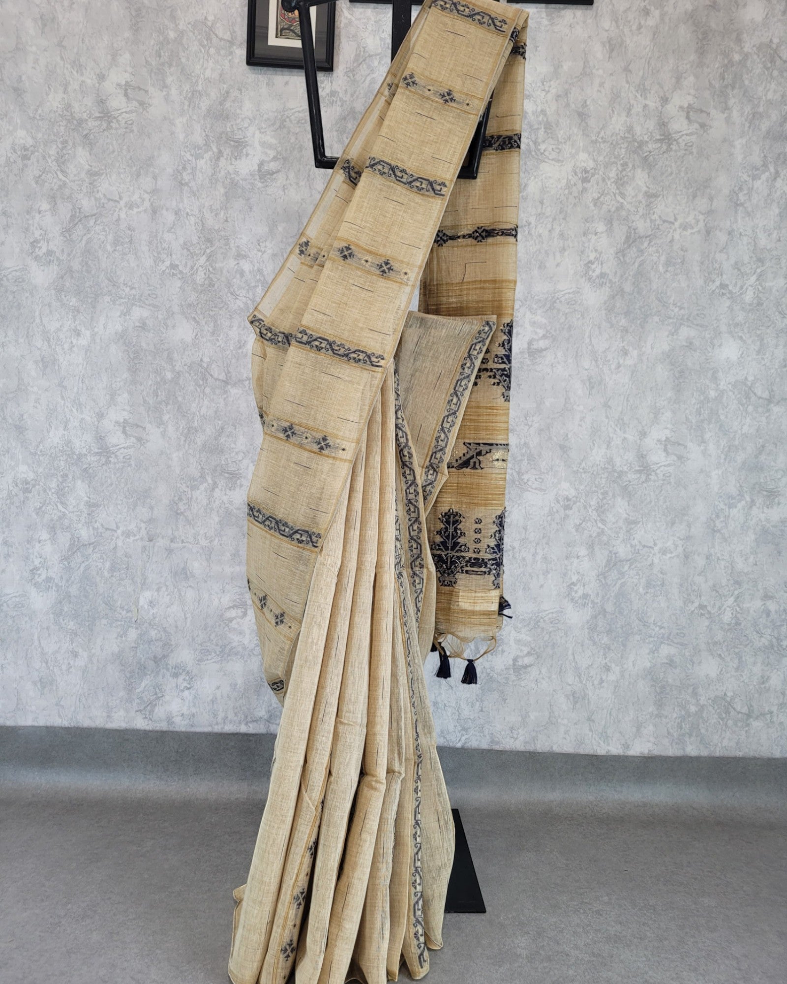 Denim Shreya Tussar saree