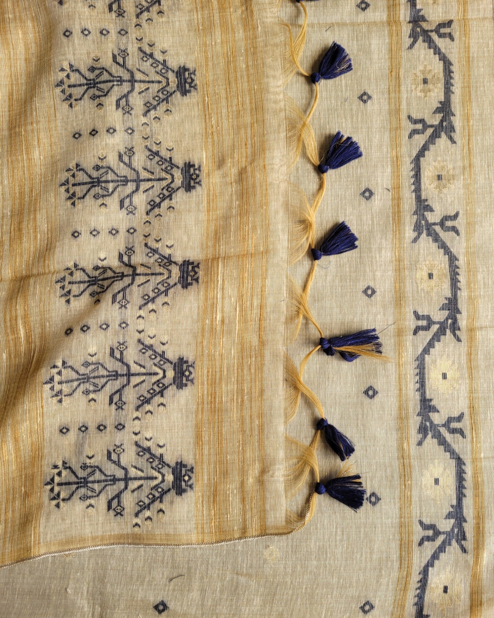 Denim Shreya Tussar saree