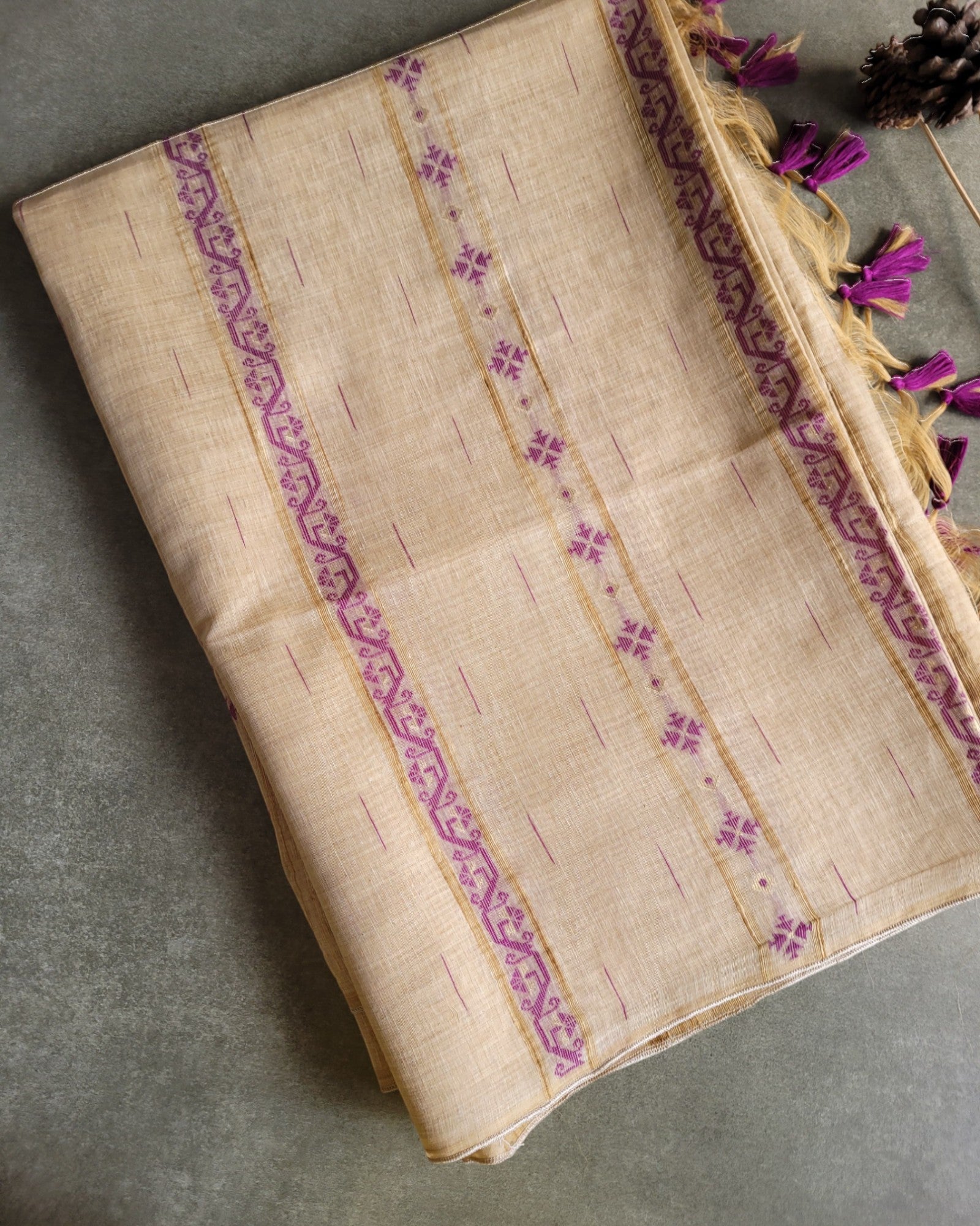 Purple Shreya Tussar saree