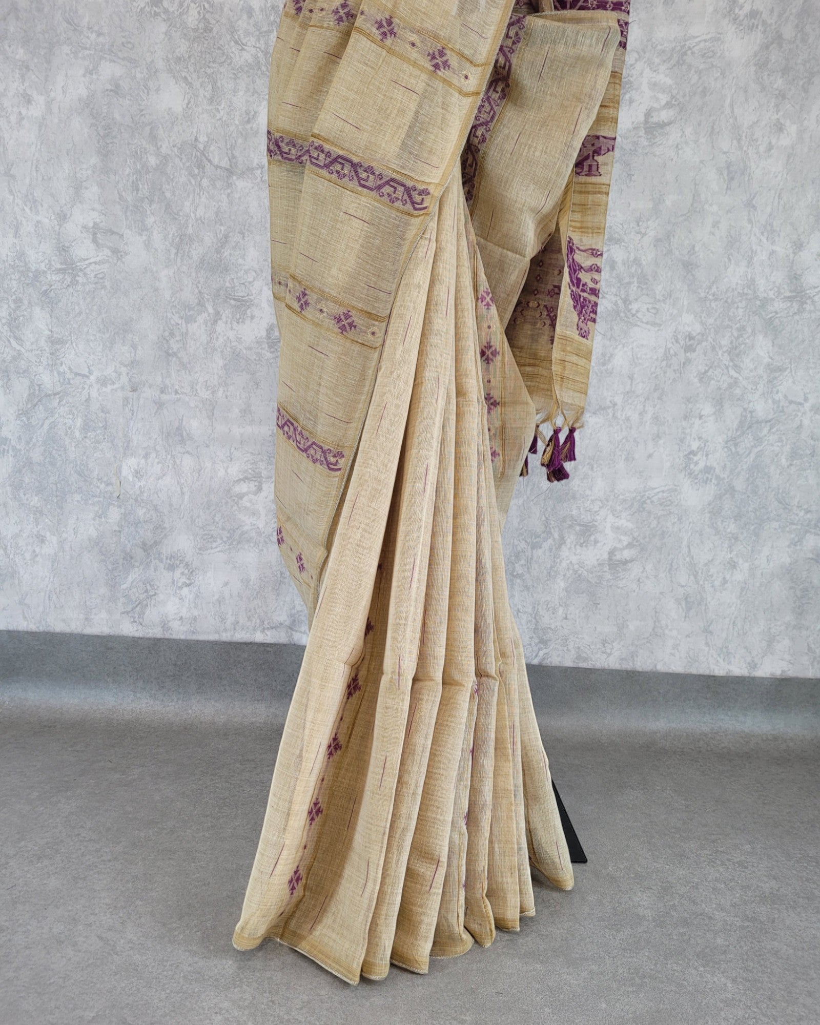 Purple Shreya Tussar saree