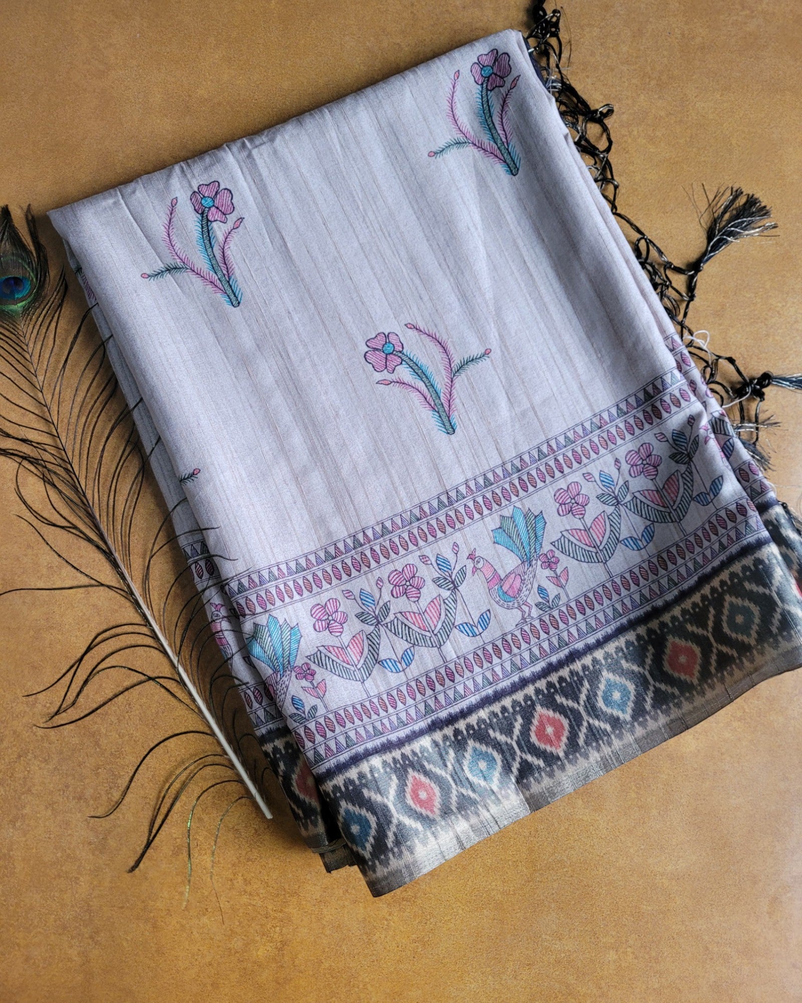 Navy Shreya2 Tussar saree