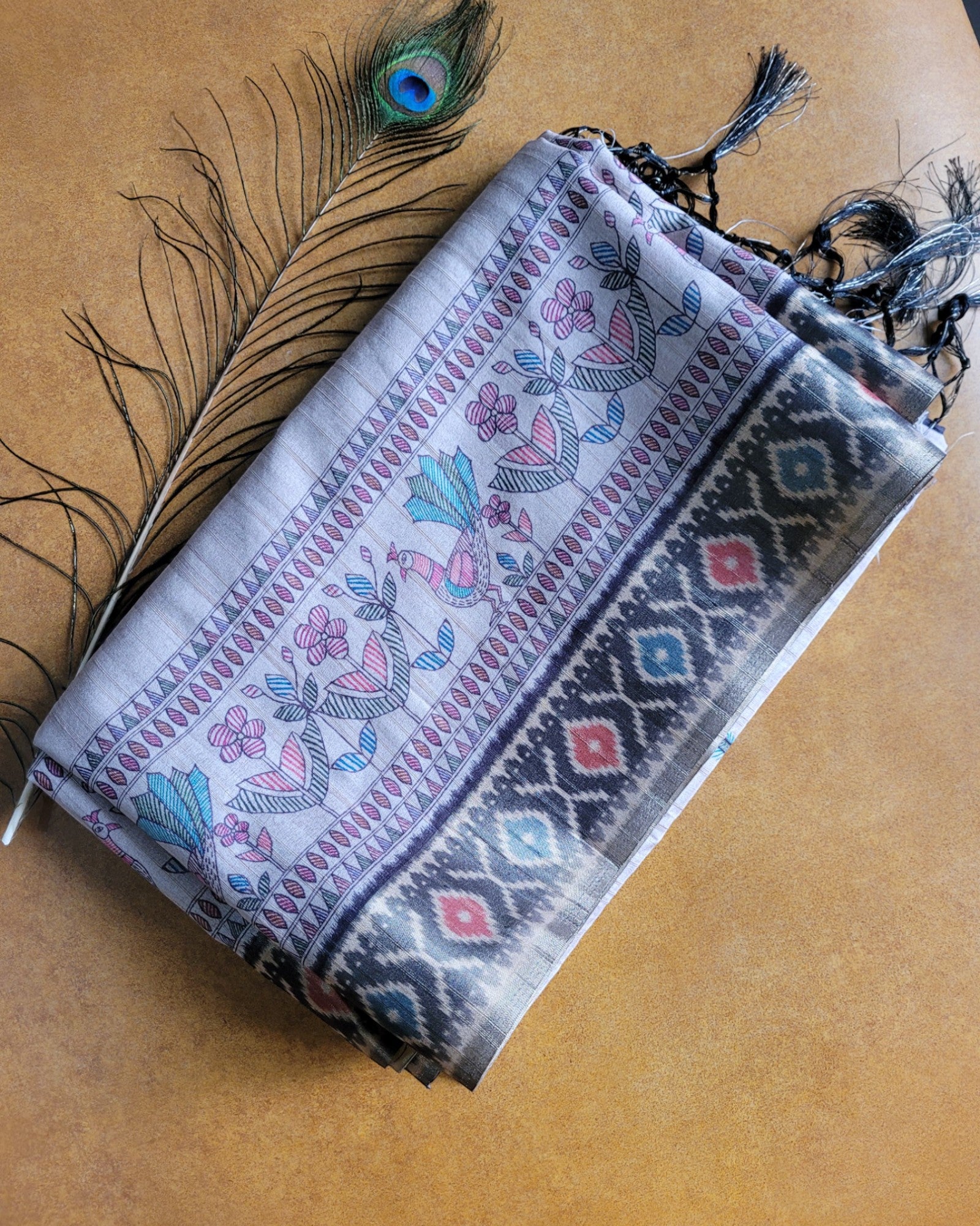 Navy Shreya2 Tussar saree