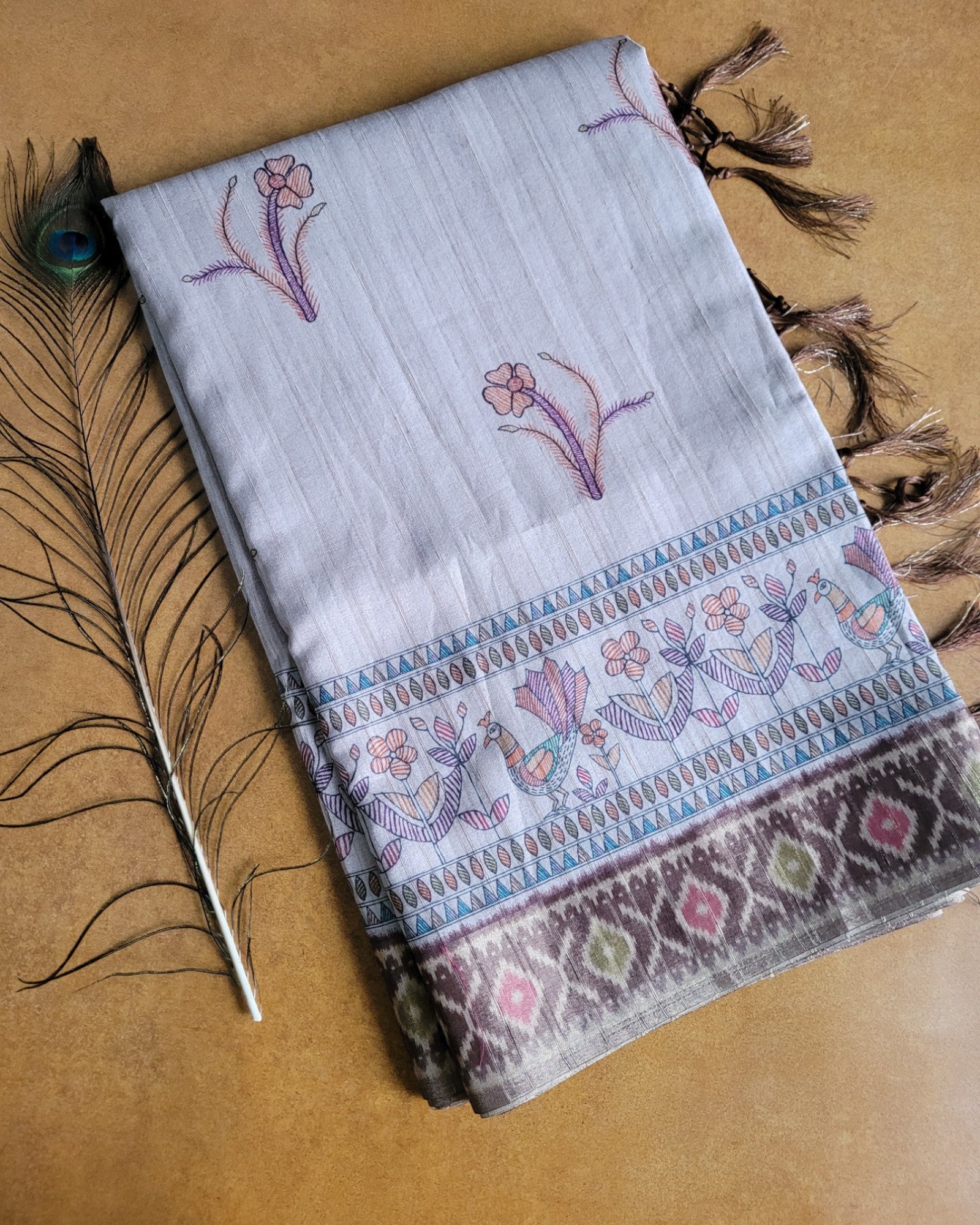 Brown Shreya2 Tussar saree