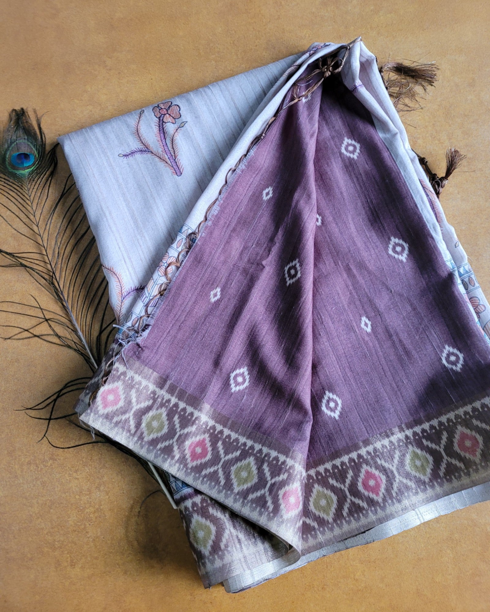 Brown Shreya2 Tussar saree