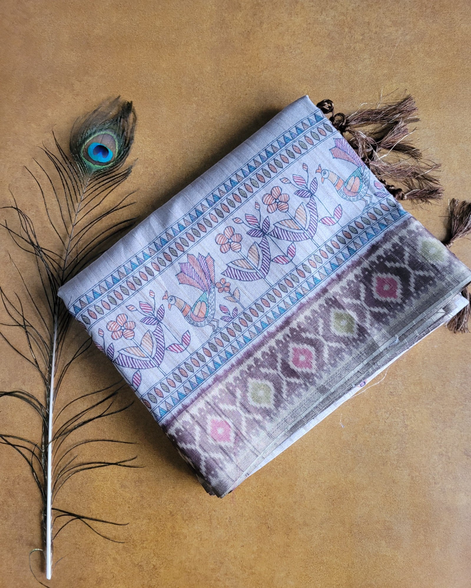 Brown Shreya2 Tussar saree