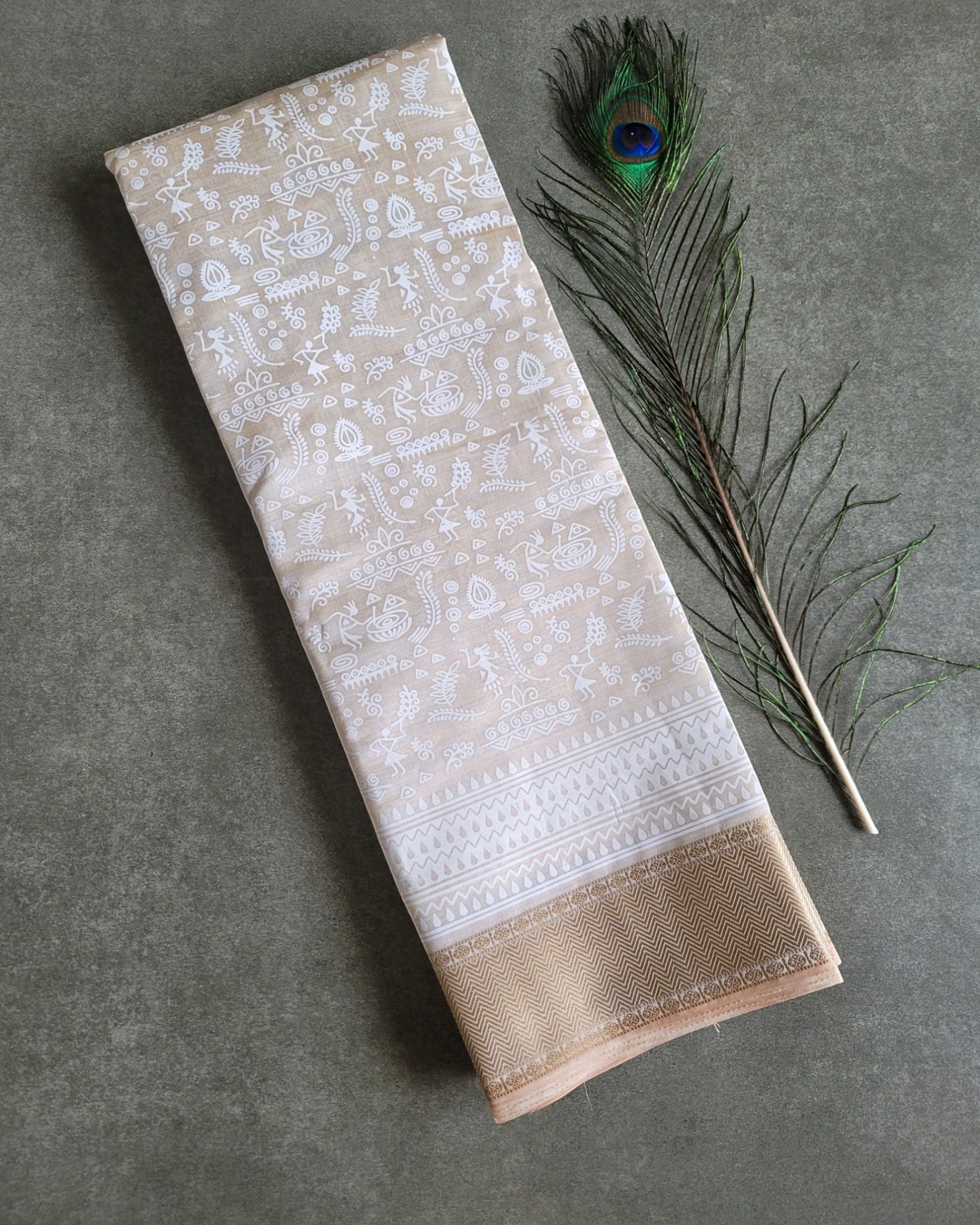 White Shwetha Printed saree